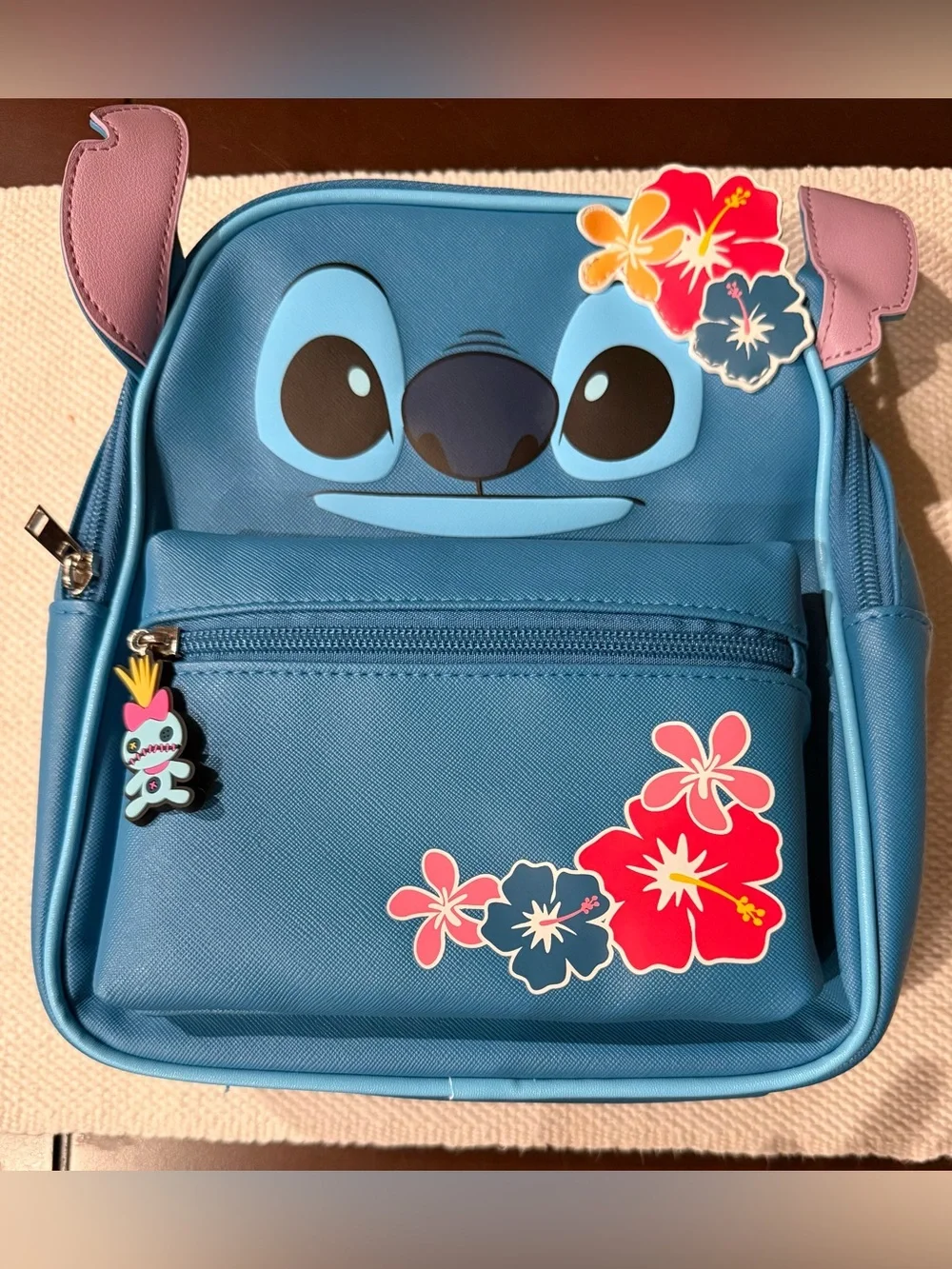Disney x Bioworld Stitch Mini Backpack with Scrump Bag Charm *NWT